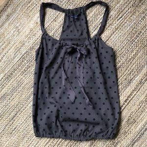 American Eagle gray polka dot tank top